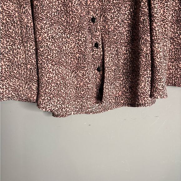Urban Outfitters Pink Animal Print Button Front Swing Skirt Size Large - Picture 2 of 7